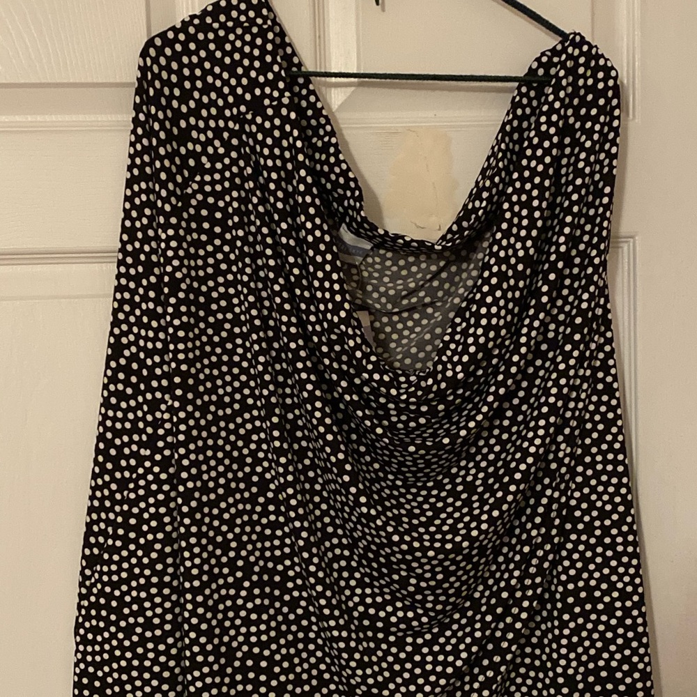 Cute Asymmetrical Skirt. Navy with polka dots. 5XL